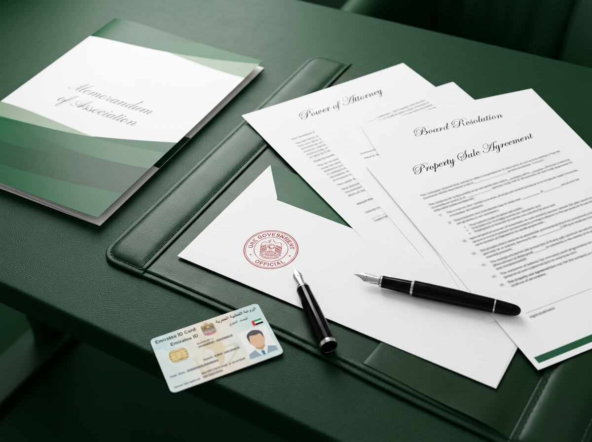 Types of documents that need ADJD attestation in Abu Dhabi — MOA, power of attorney, board resolution, property agreement