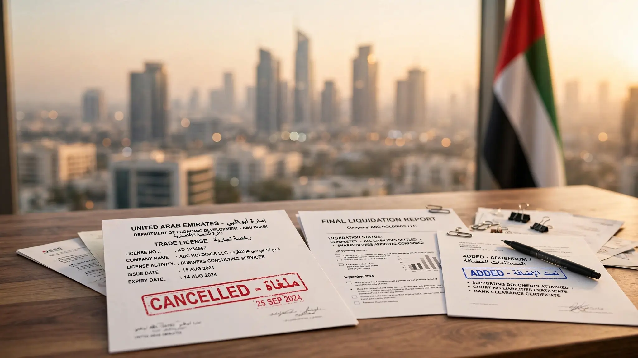 License liquidation process Abu Dhabi